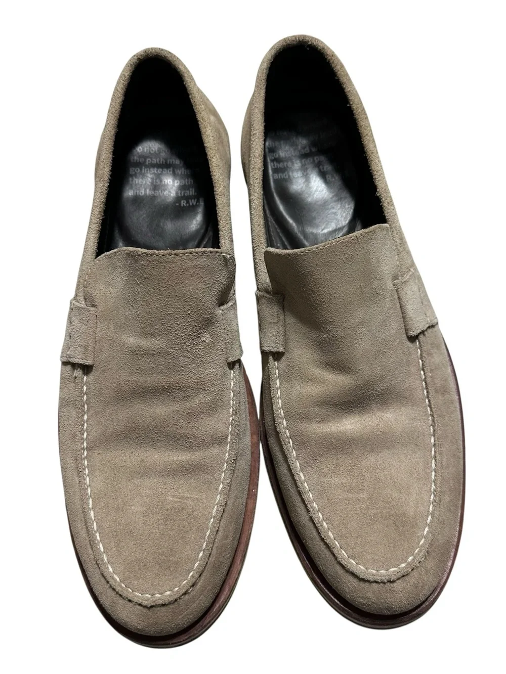 Helm The Wilson Men’s Tan Suede Loafers Shoes Sz.10.5M Casual Quiet Luxury